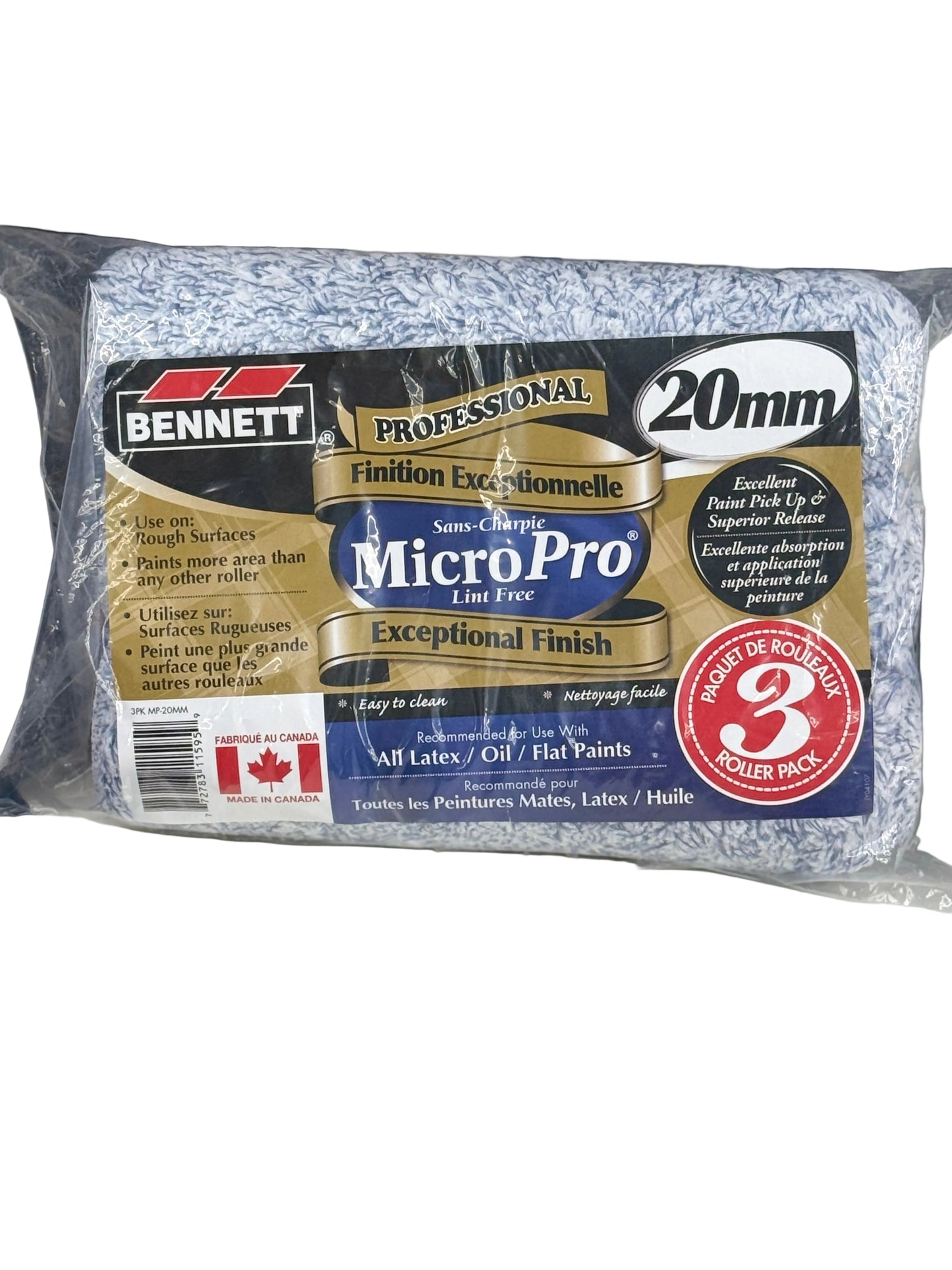 Bennett Micro Pro Roller 9 1/2 inch 3 Pack