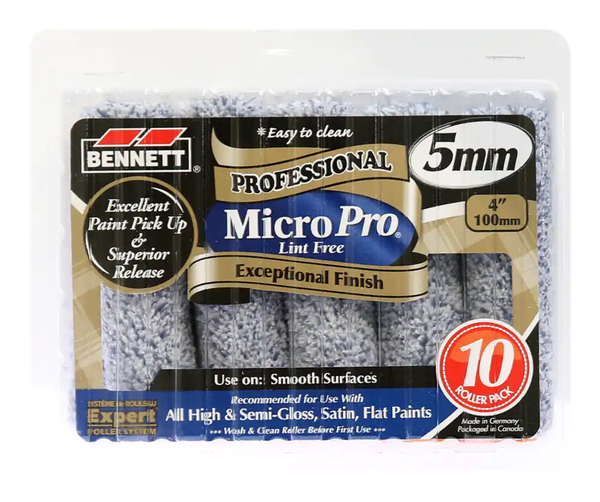 Bennett Micro Pro 4 Inch 5mm Roller 10 Pack