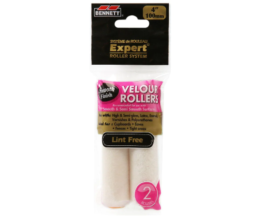 Bennett Velour Roller Refill 4 Inch 2 Pack