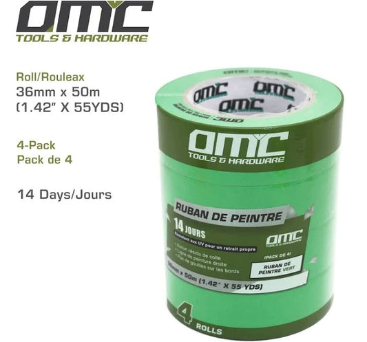 OMC GREEN PAINTERS TAPE 1.5"(4PK)