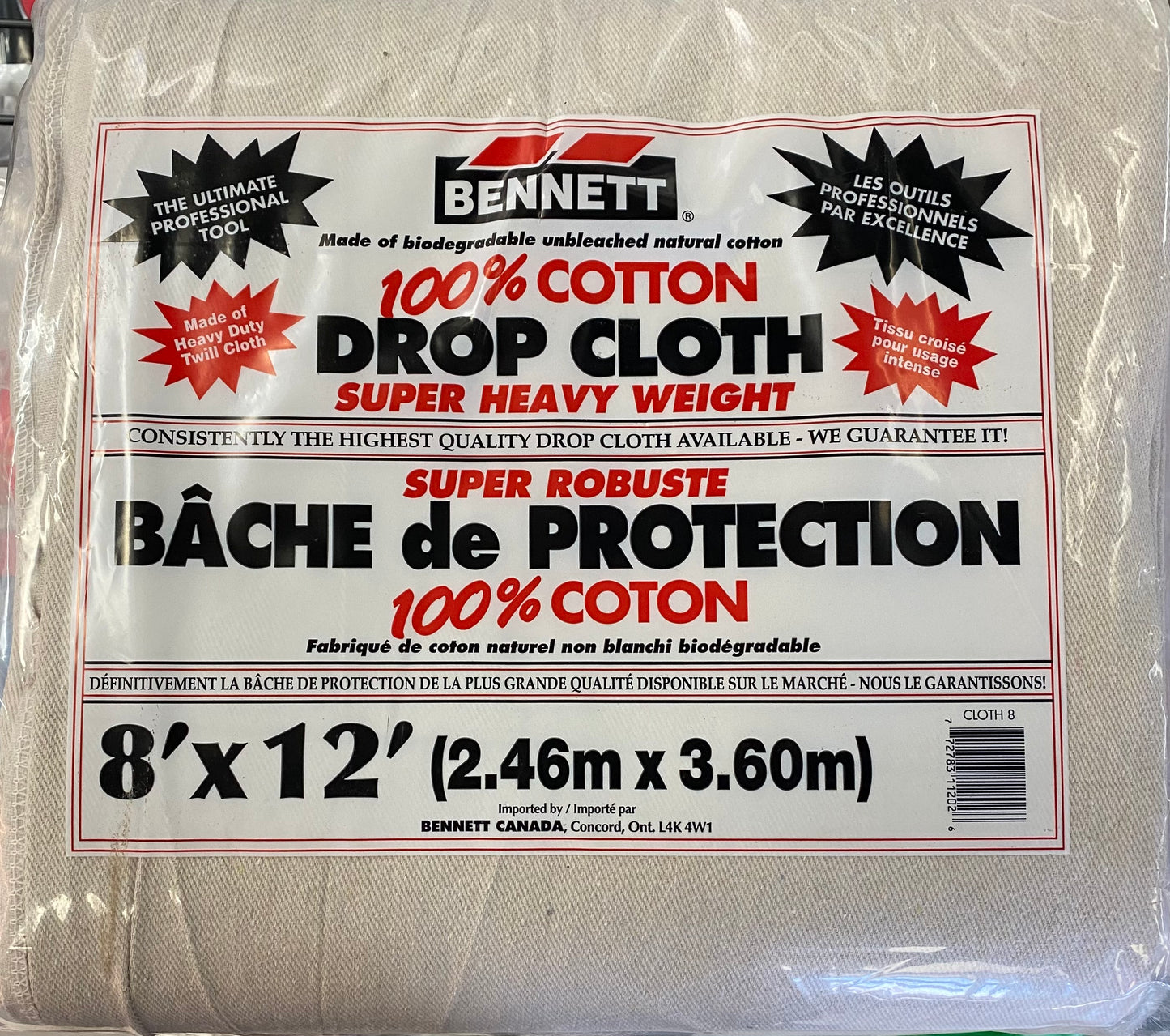 BENNETT 8'x12' 100% COTTON DROP CLOTH